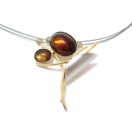 Ambertone Two-tone Wire Necklace by Crono Design - Click Image to Close